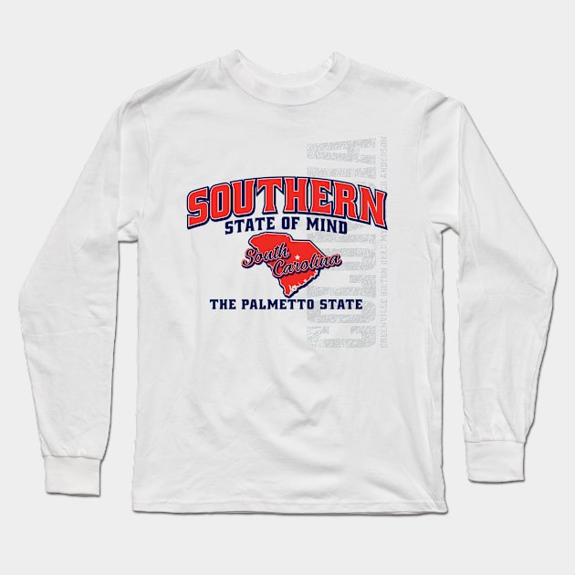 Southern State of Mind-South Carolina 1 white Long Sleeve T-Shirt by 316CreativeGroup